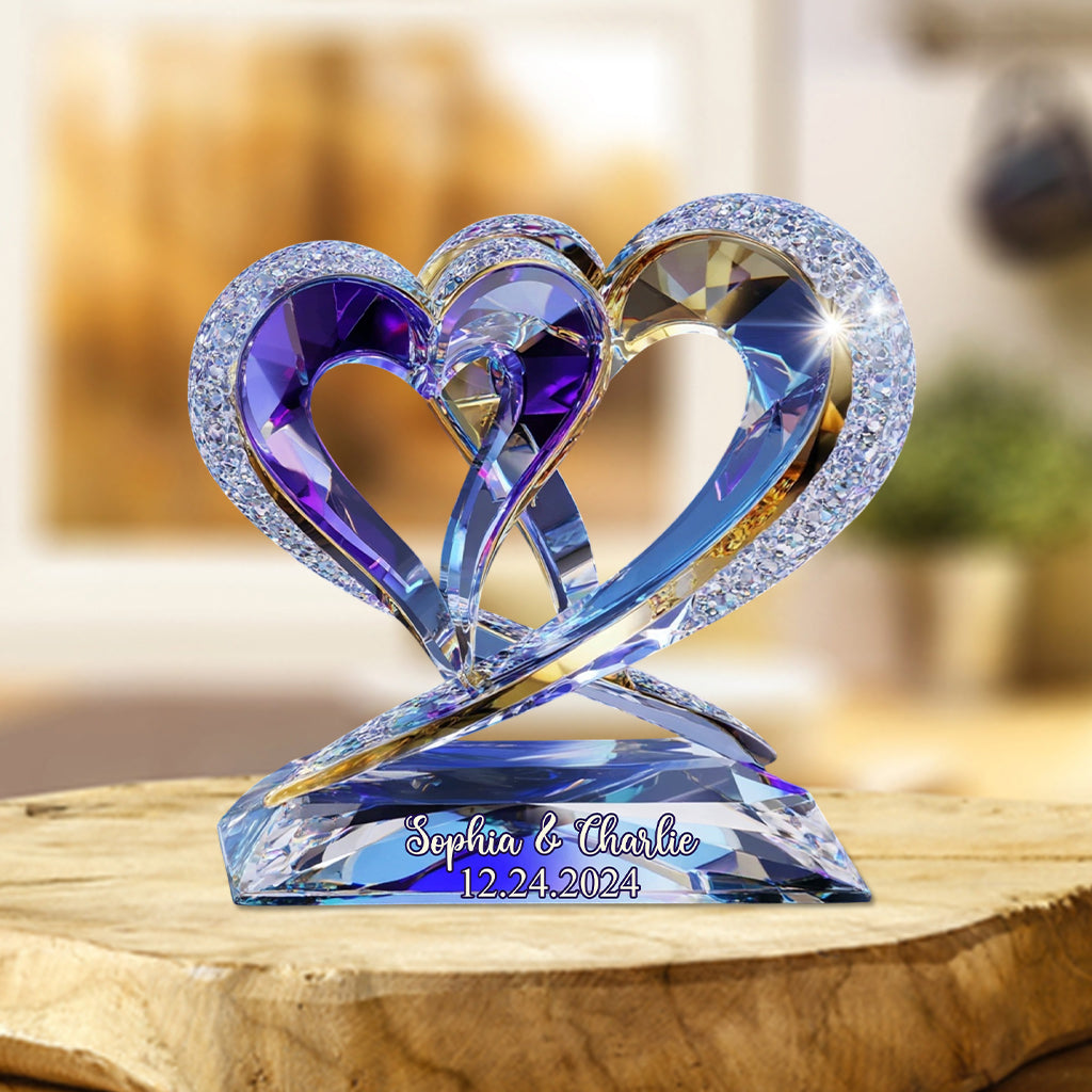 „Du und ich, wir schaffen das“ – personalisierte Acrylplakette in individueller Form für Paare