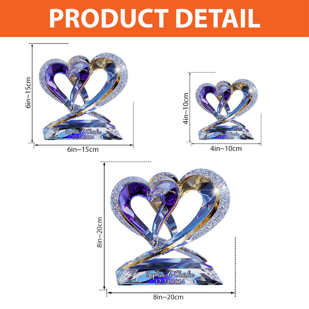 „Du und ich, wir schaffen das“ – personalisierte Acrylplakette in individueller Form für Paare