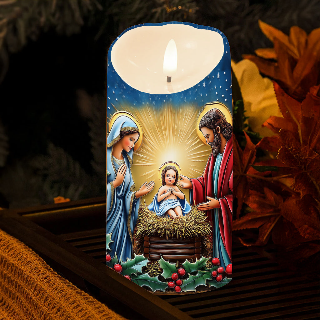 Jesus Is The Reason For The Season - Christian Flameless Candle