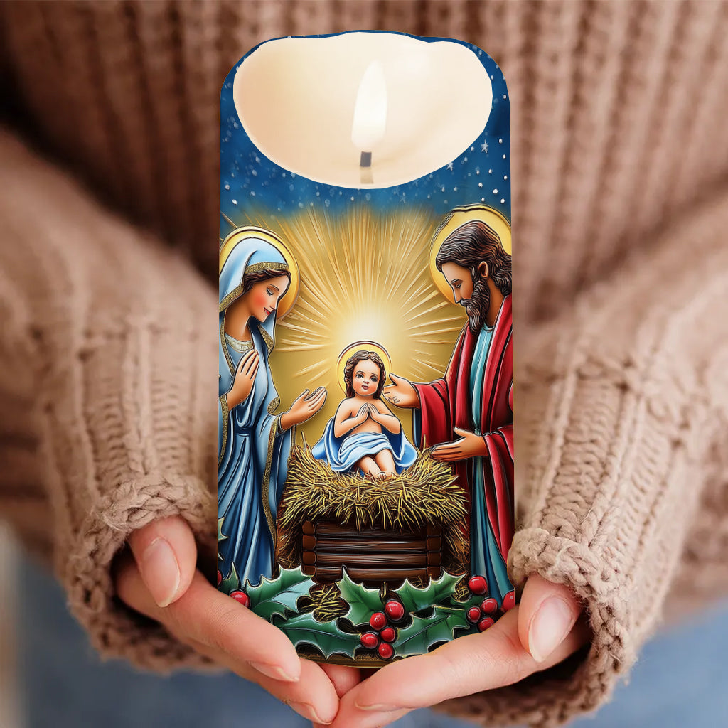 Jesus Is The Reason For The Season - Christian Flameless Candle