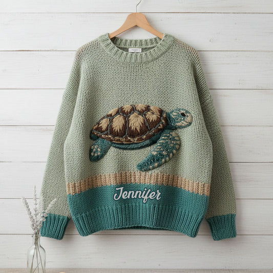 Beautiful Turtle - Personalized Turtle Ugly Sweater