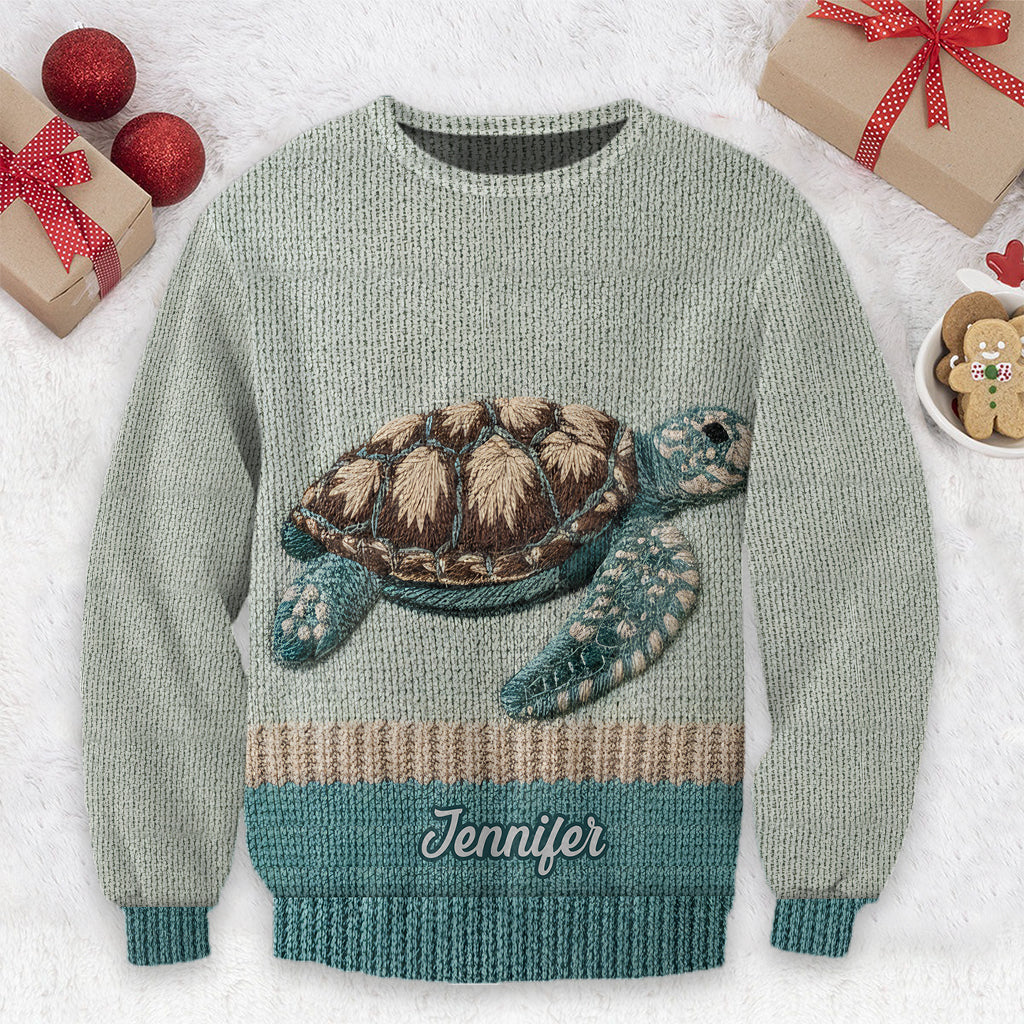 Wunderschöne Schildkröte – personalisierter Schildkröten-Pullover