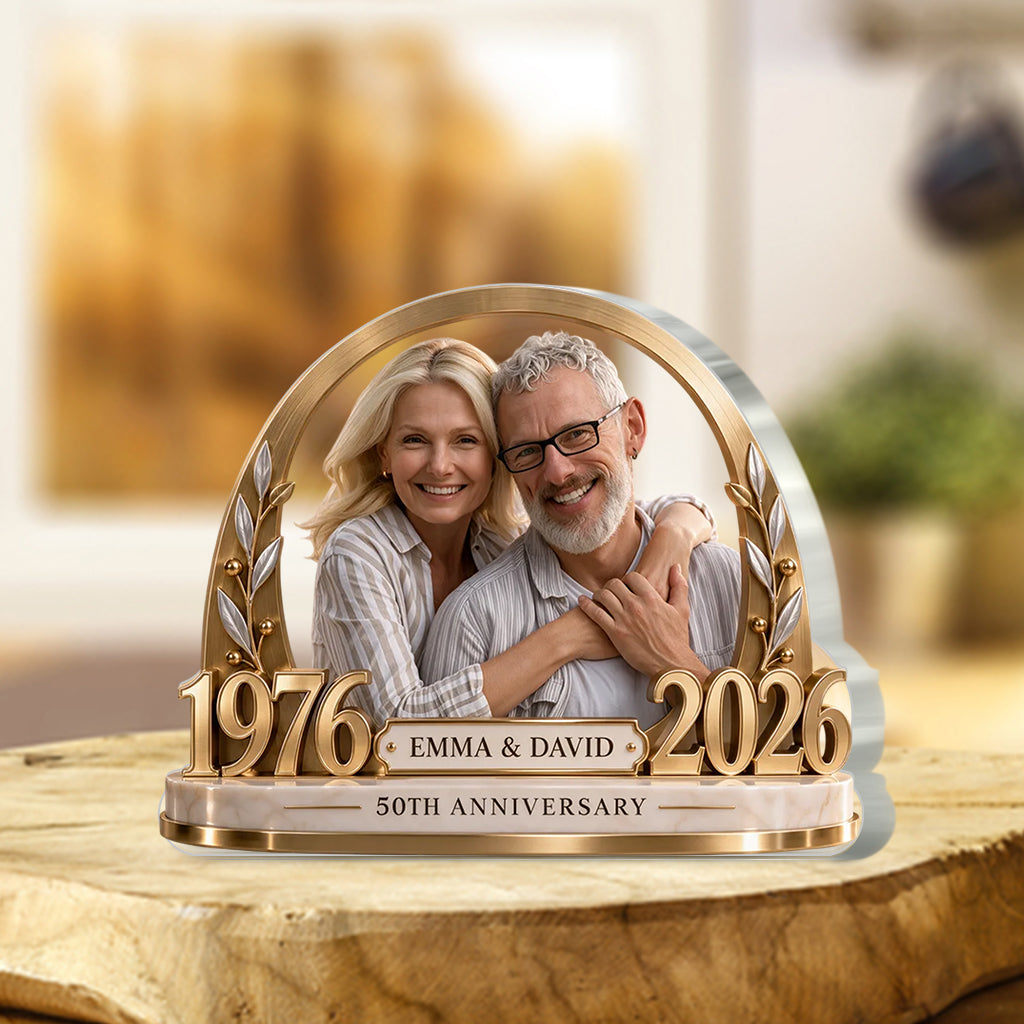 Personalisierte Geschenke für Paare, Romantisches Jubiläumsgeschenk für Ehemann und Ehefrau, Individuelles Paar Geschenk mit Namen und Datum - Personalisierte Acrylplakette