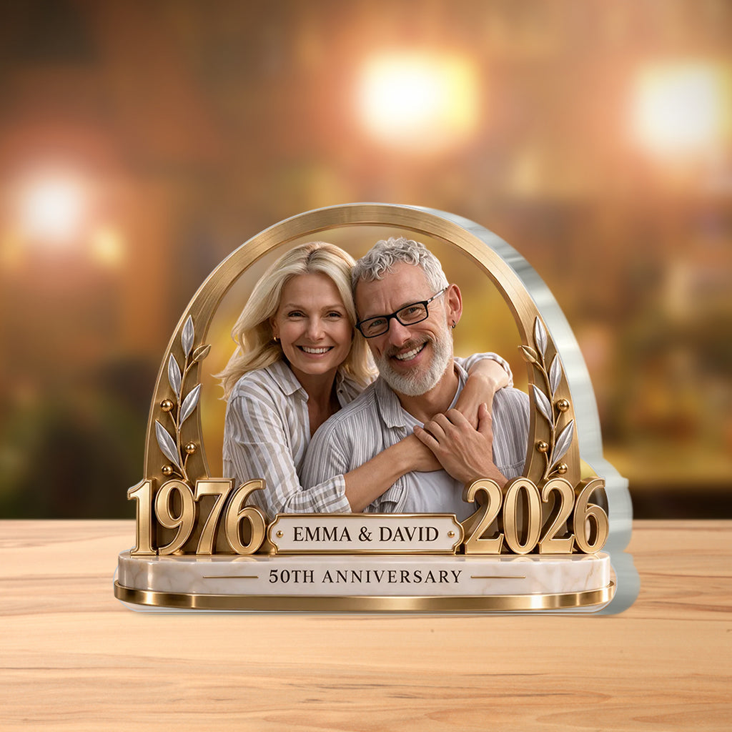 Personalisierte Geschenke für Paare, Romantisches Jubiläumsgeschenk für Ehemann und Ehefrau, Individuelles Paar Geschenk mit Namen und Datum - Personalisierte Acrylplakette