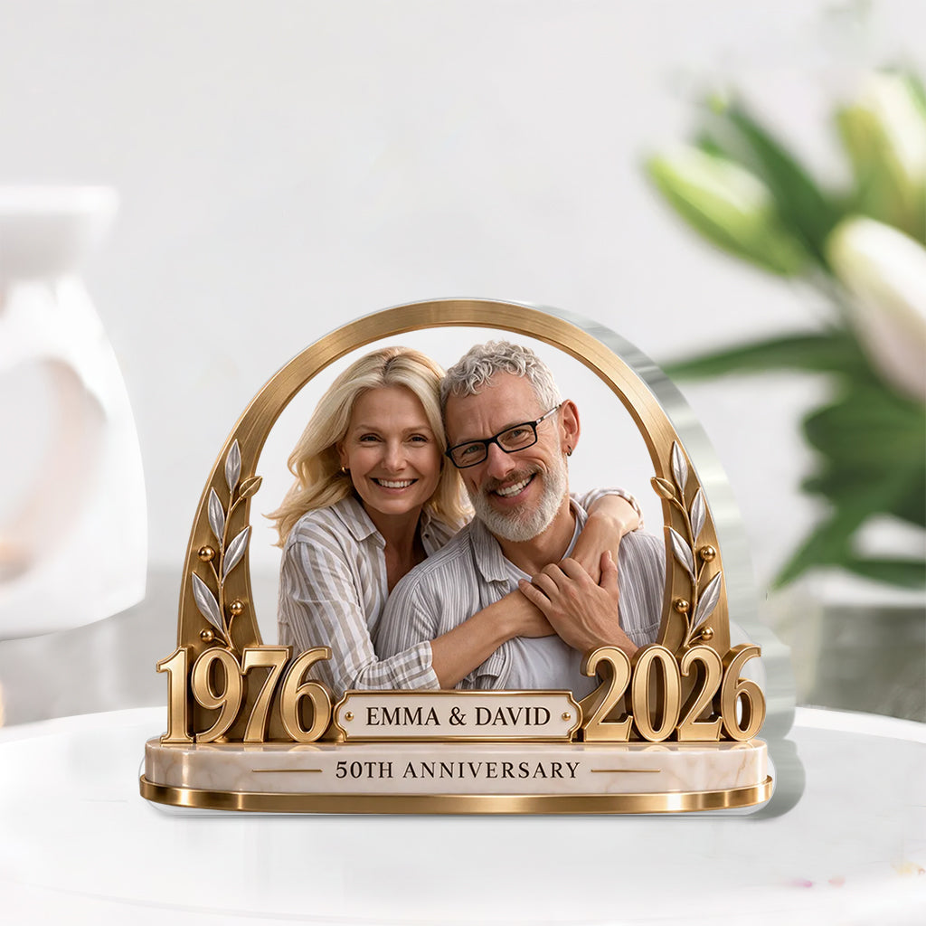 Personalisierte Geschenke für Paare, Romantisches Jubiläumsgeschenk für Ehemann und Ehefrau, Individuelles Paar Geschenk mit Namen und Datum - Personalisierte Acrylplakette