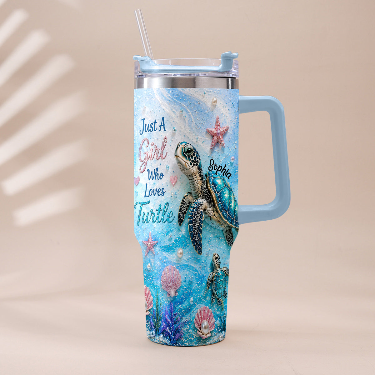 Liebe Schildkröte - Personalisierter Schildkrötenbecher mit Anhängern