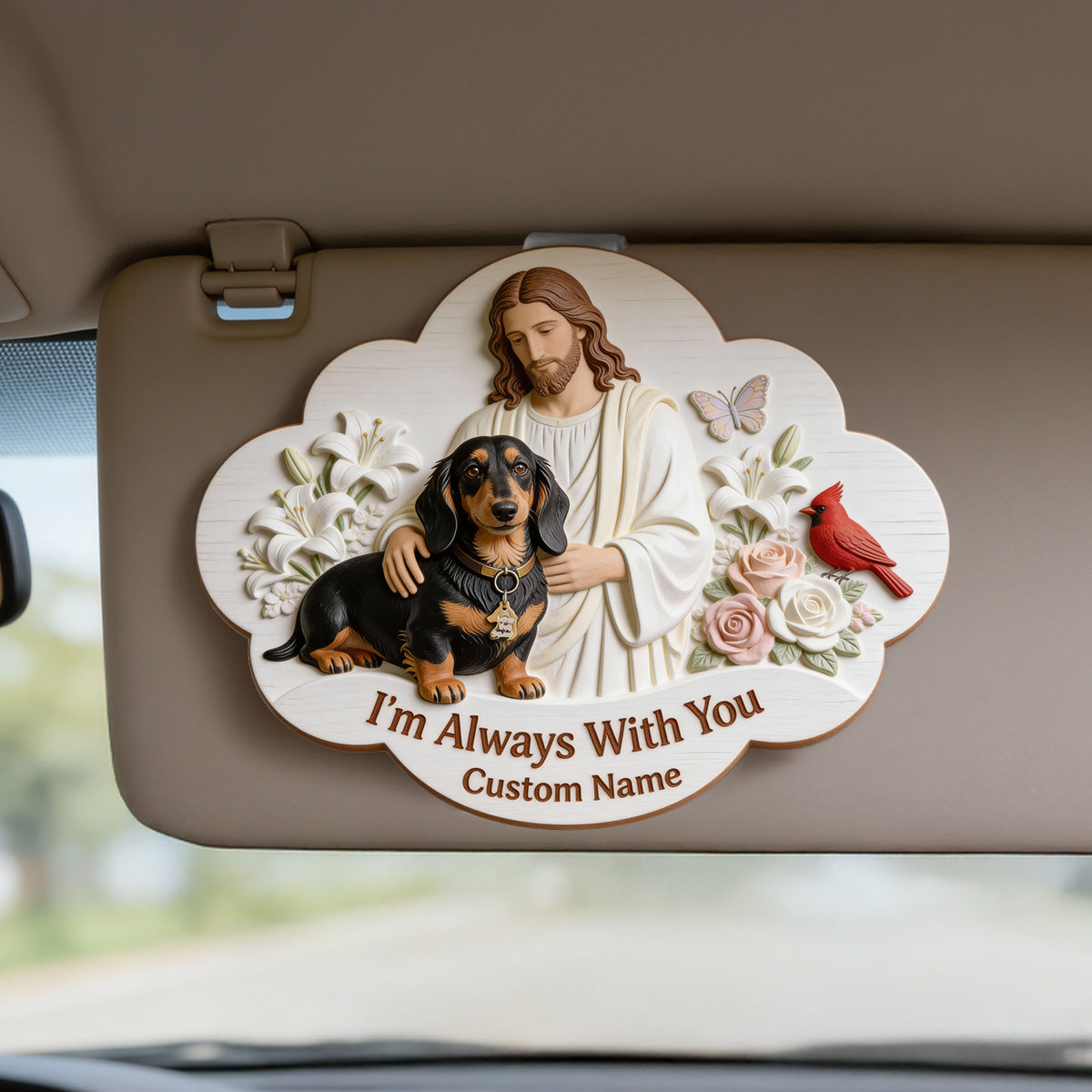 I'm Always With You, Memorial Gift For Lost Of Loved Ones - Personalized Memorial Shaped Car Visor Clip