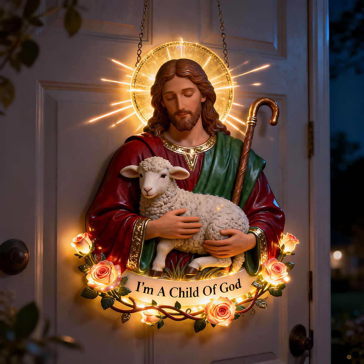 Lamb of Grace - Personalized Christian LED Light Acrylic Sign