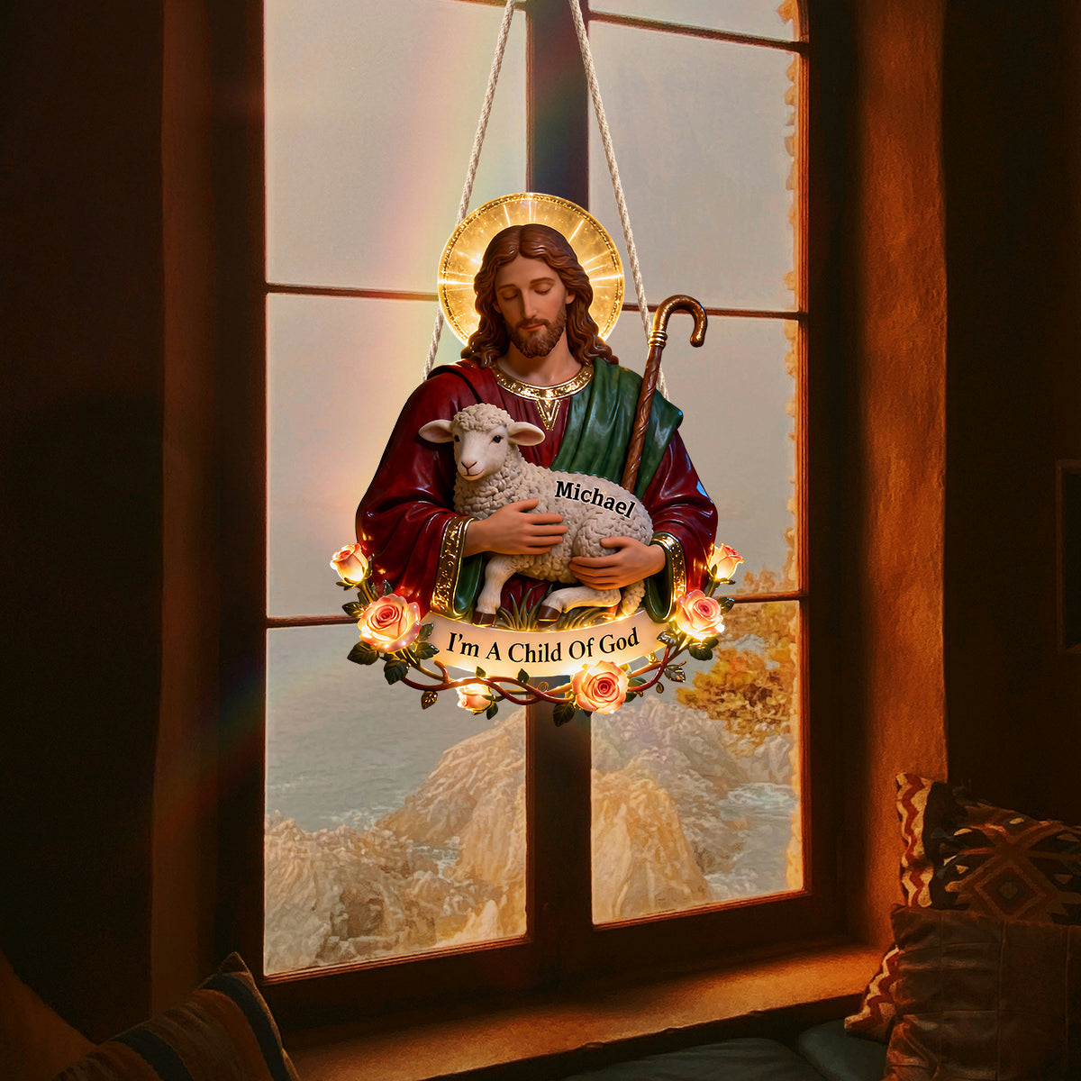 Lamb of Grace - Personalized Christian LED Light Acrylic Sign