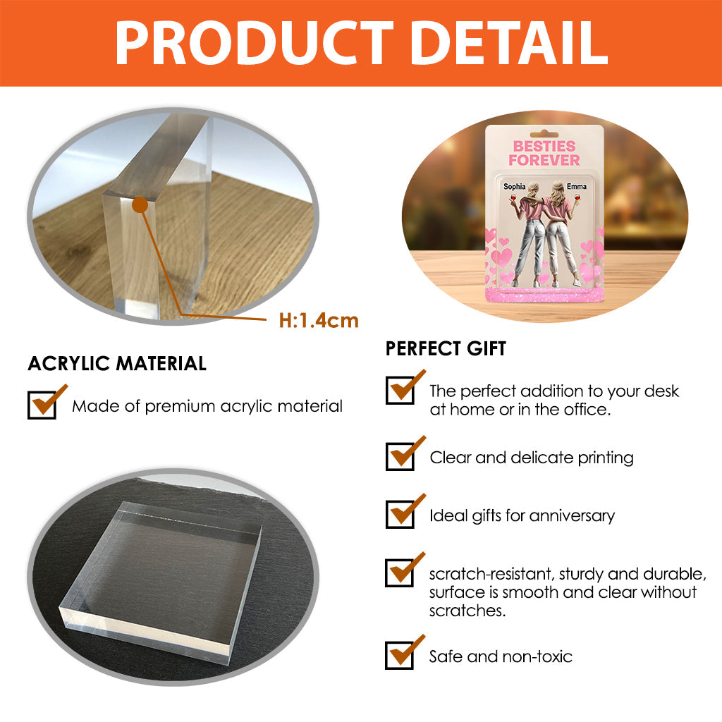 Beste Freundinnen für immer – Personalisierte Acrylplakette in individueller Form