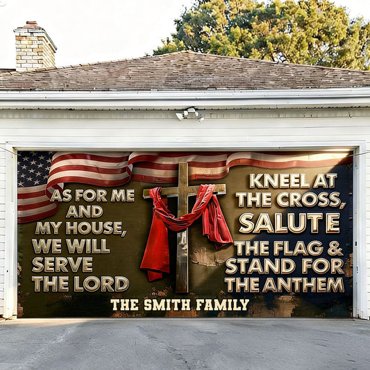 As For Me And My House - Personalized Christian Garage Door Banner