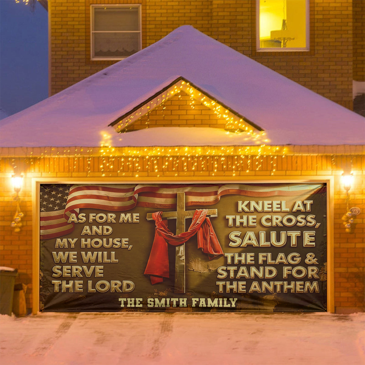 „Was mich und mein Haus betrifft“ – personalisiertes christliches Garagentorbanner