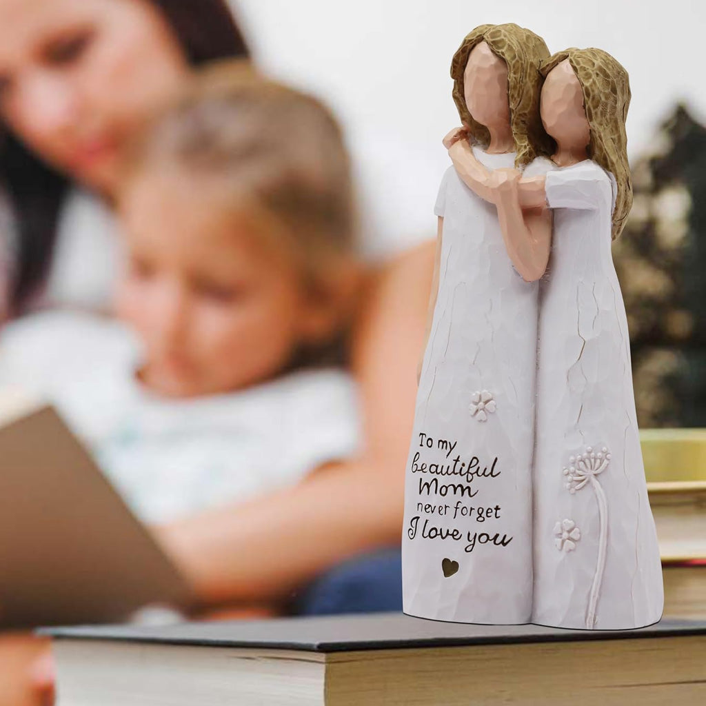 Mother Daughter Sculpted Hand-Painted Figurine