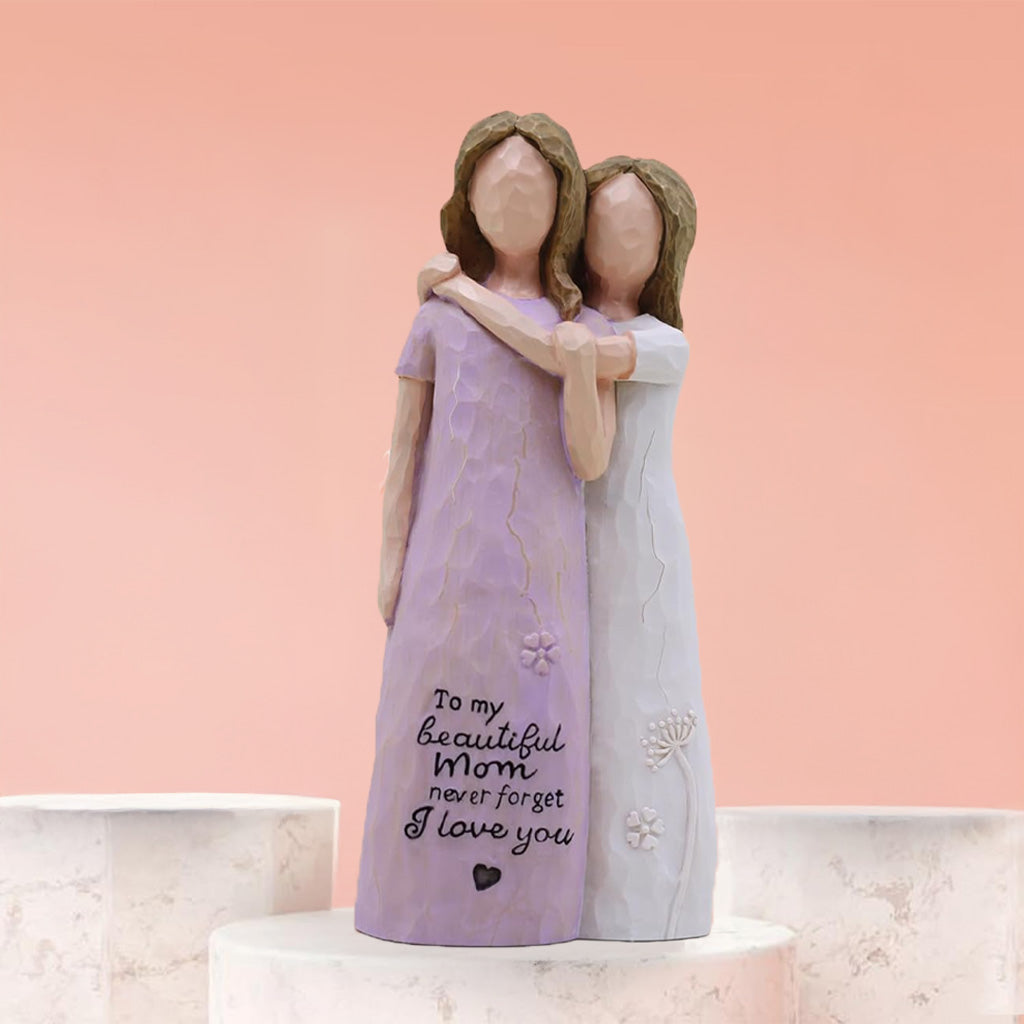 Mother Daughter Sculpted Hand-Painted Figurine