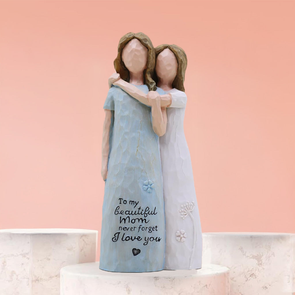 Mother Daughter Sculpted Hand-Painted Figurine