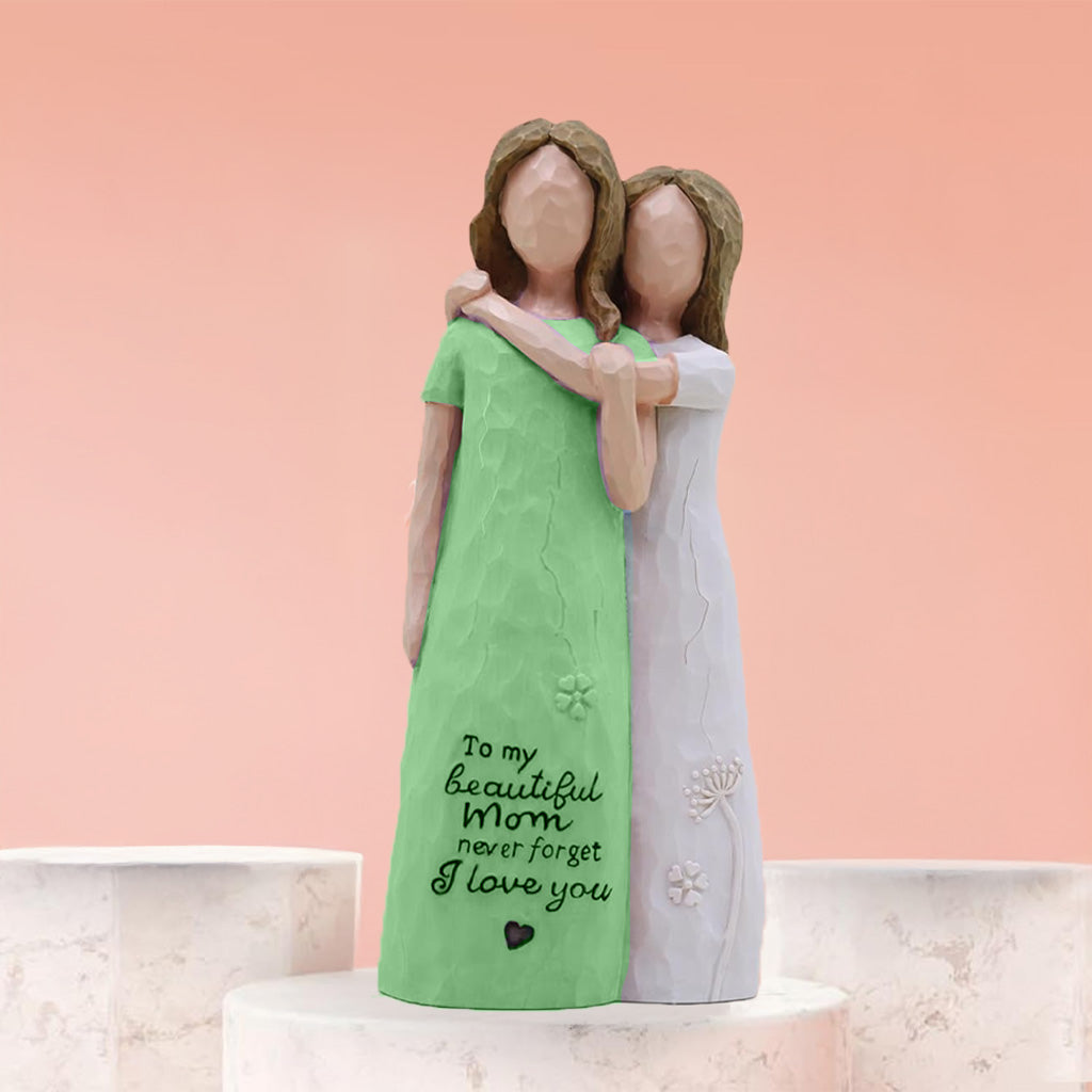 Mother Daughter Sculpted Hand-Painted Figurine