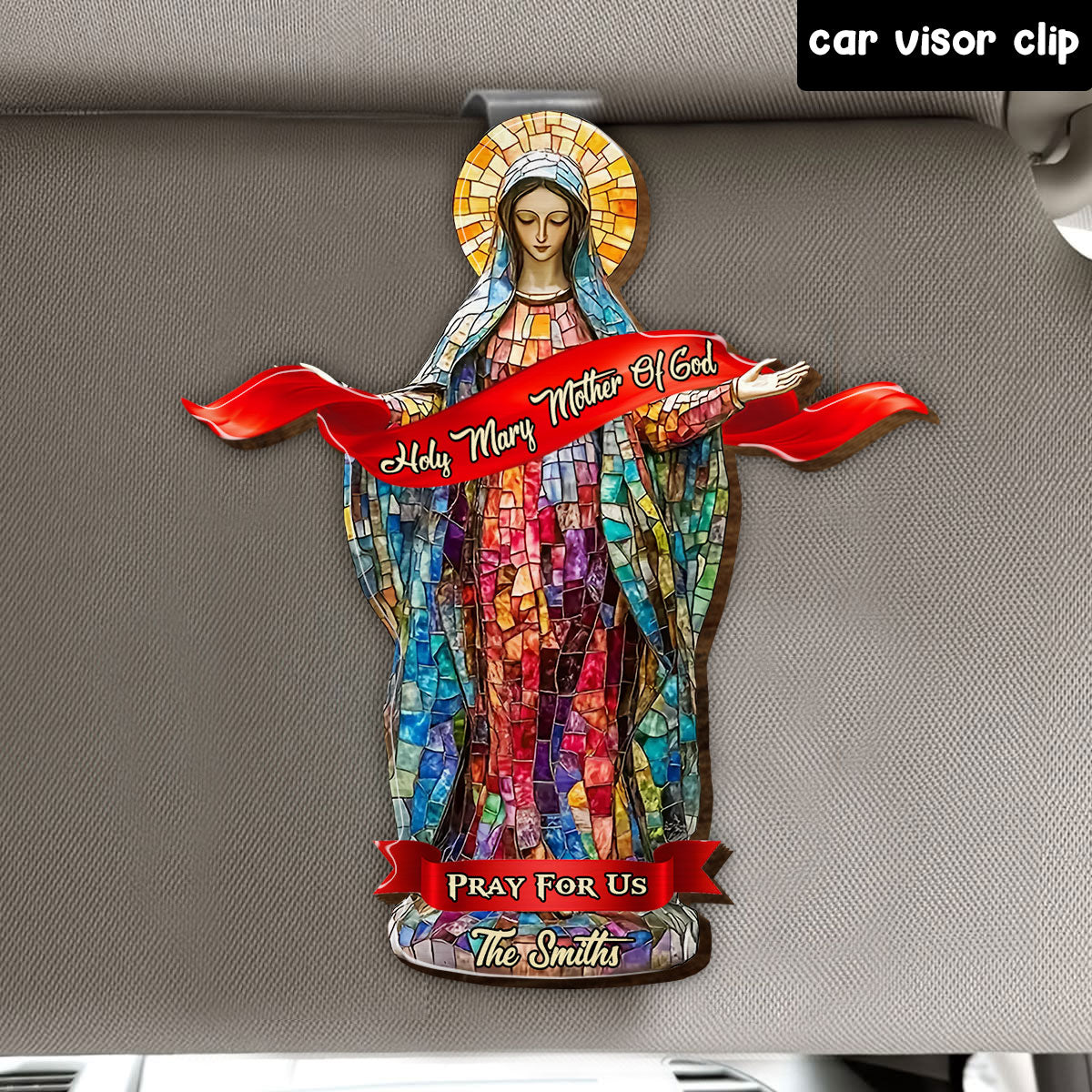 Betet für uns – Personalisierter christlicher Auto-Sonnenblendenclip