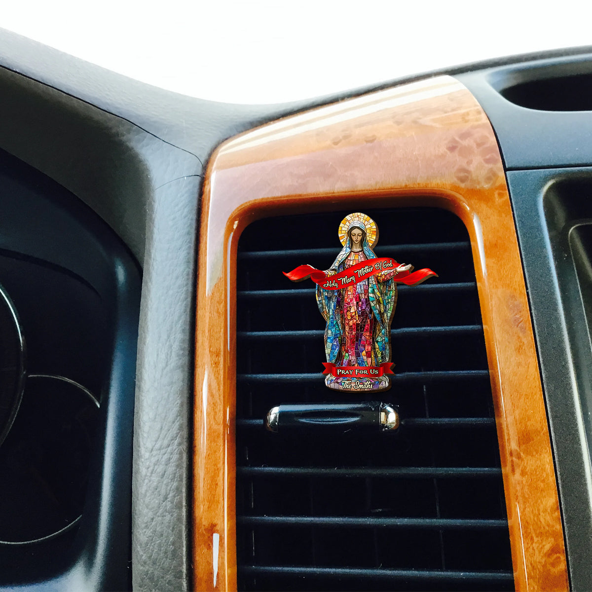 Betet für uns – Personalisierter christlicher Auto-Sonnenblendenclip