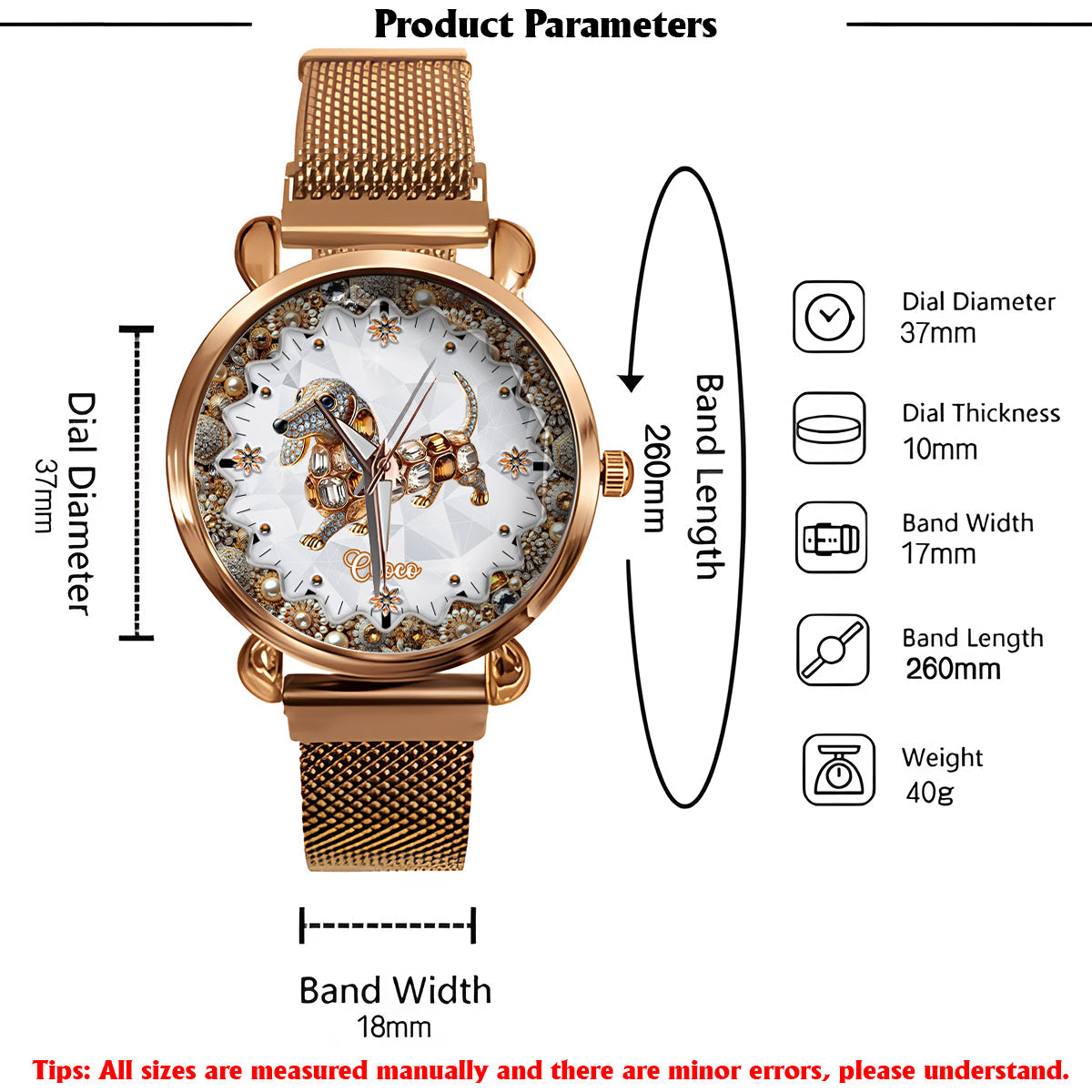 I Love My Dogs - Personalized Dog Women Hand Watch