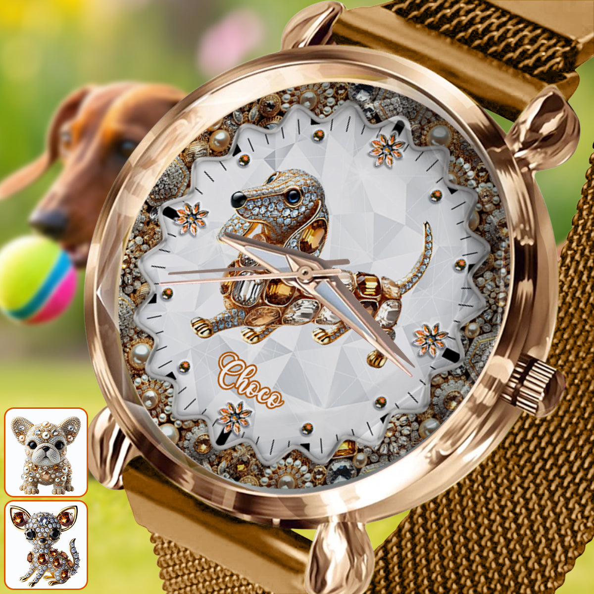 I Love My Dogs - Personalized Dog Women Hand Watch
