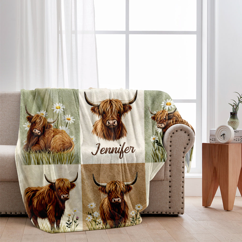 Farmer Life - Personalized Highland Cow Blanket