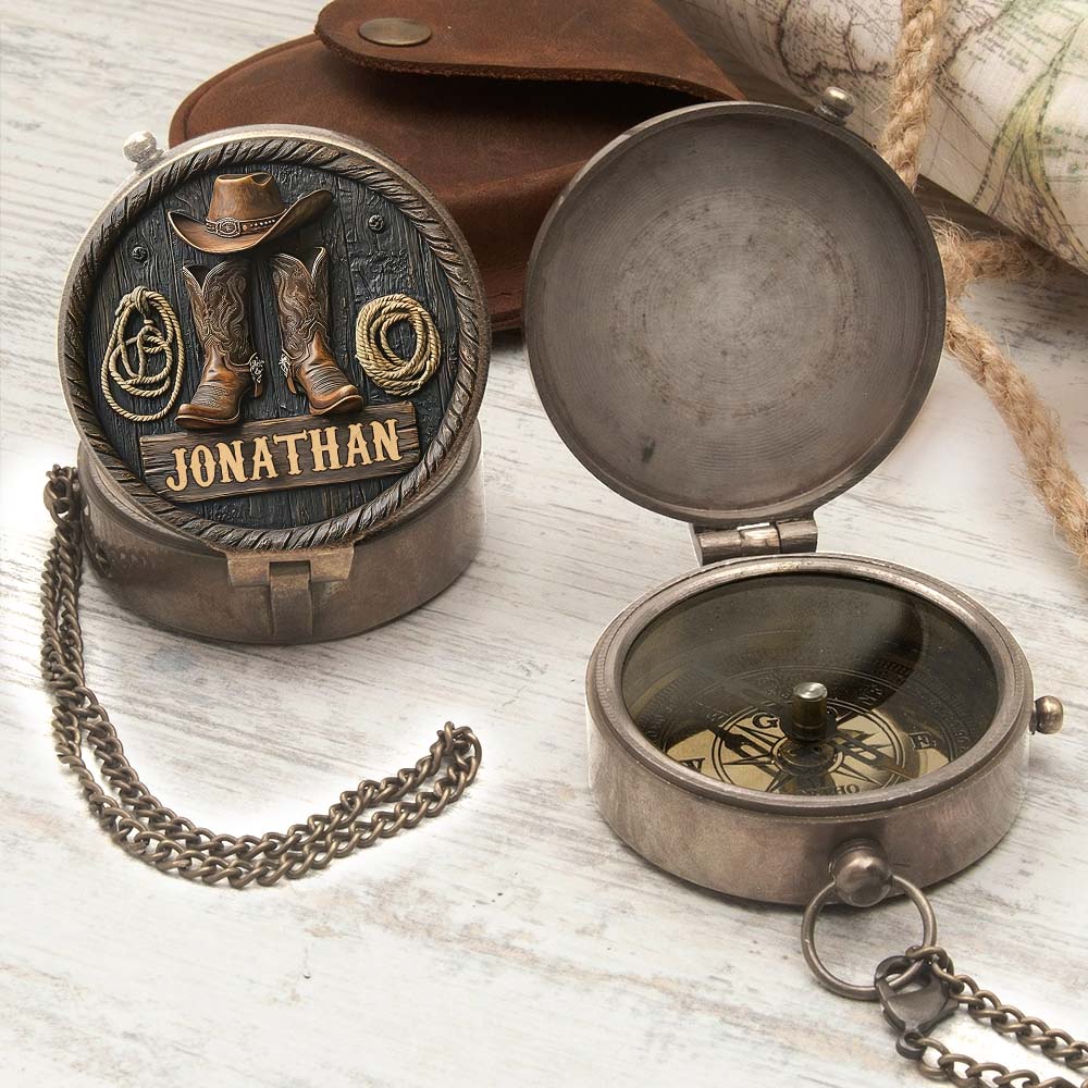 Cowboy- und Cowgirl-Leben – Personalisierter Western-Outfit-Kompass
