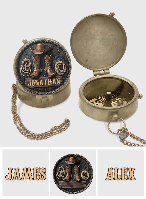 Cowboy- und Cowgirl-Leben – Personalisierter Western-Outfit-Kompass