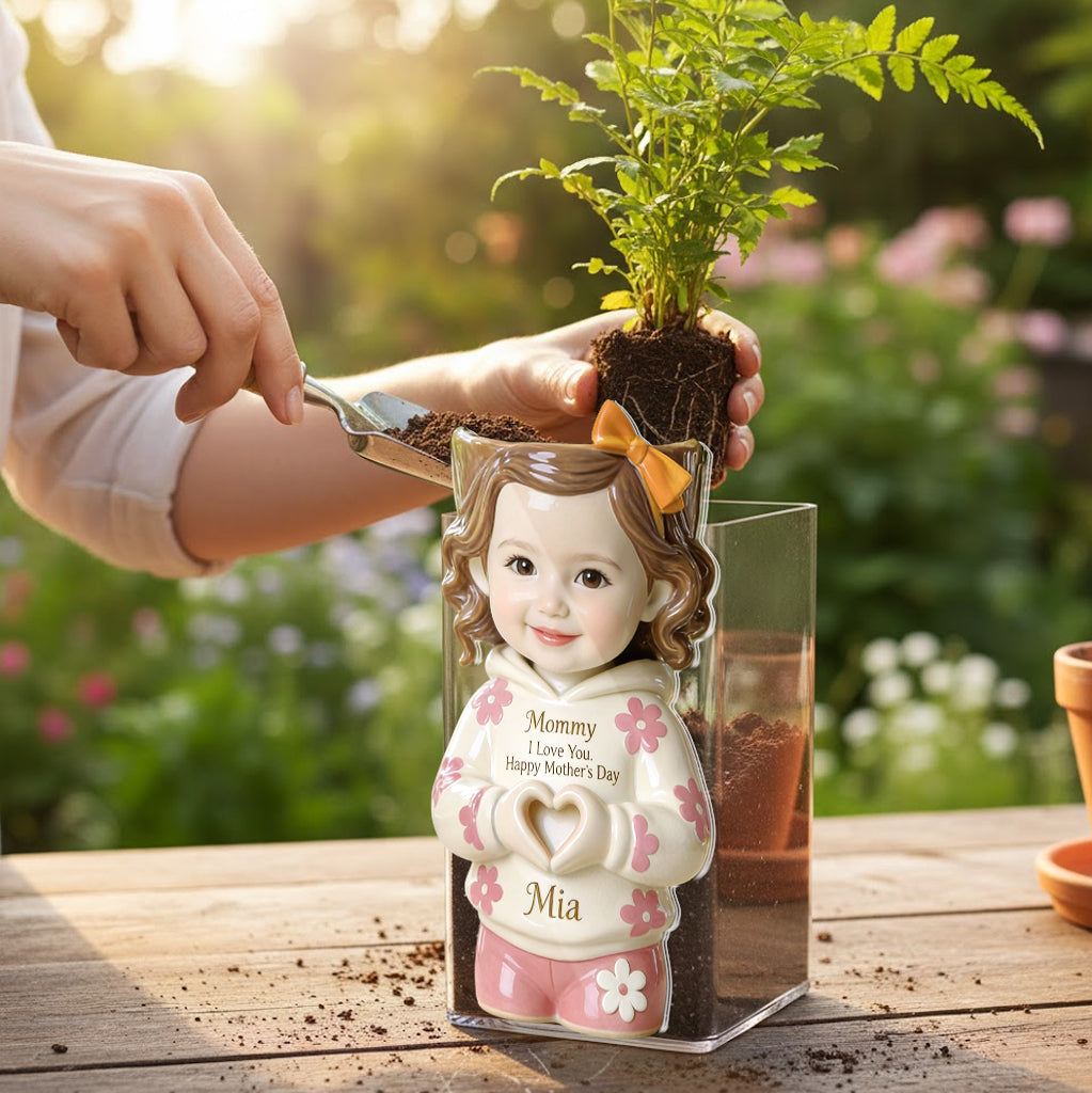 I Love You - Personalized Mother Acrylic Pot