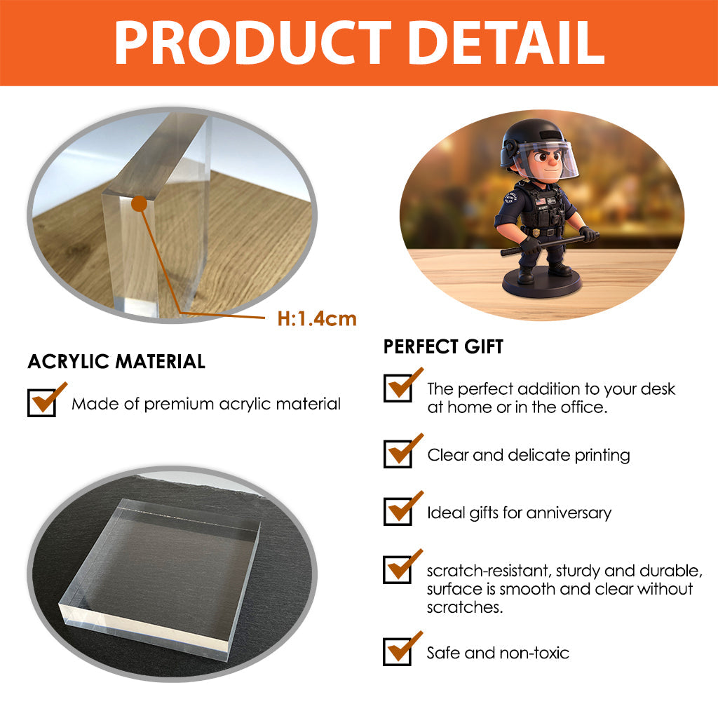 Any Photo - Personalized Police Officer Custom Shaped Acrylic Plaque