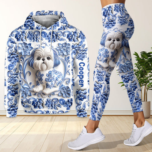 Niedlicher Shih Tzu – Personalisierter Hunde-Hoodie und Leggings
