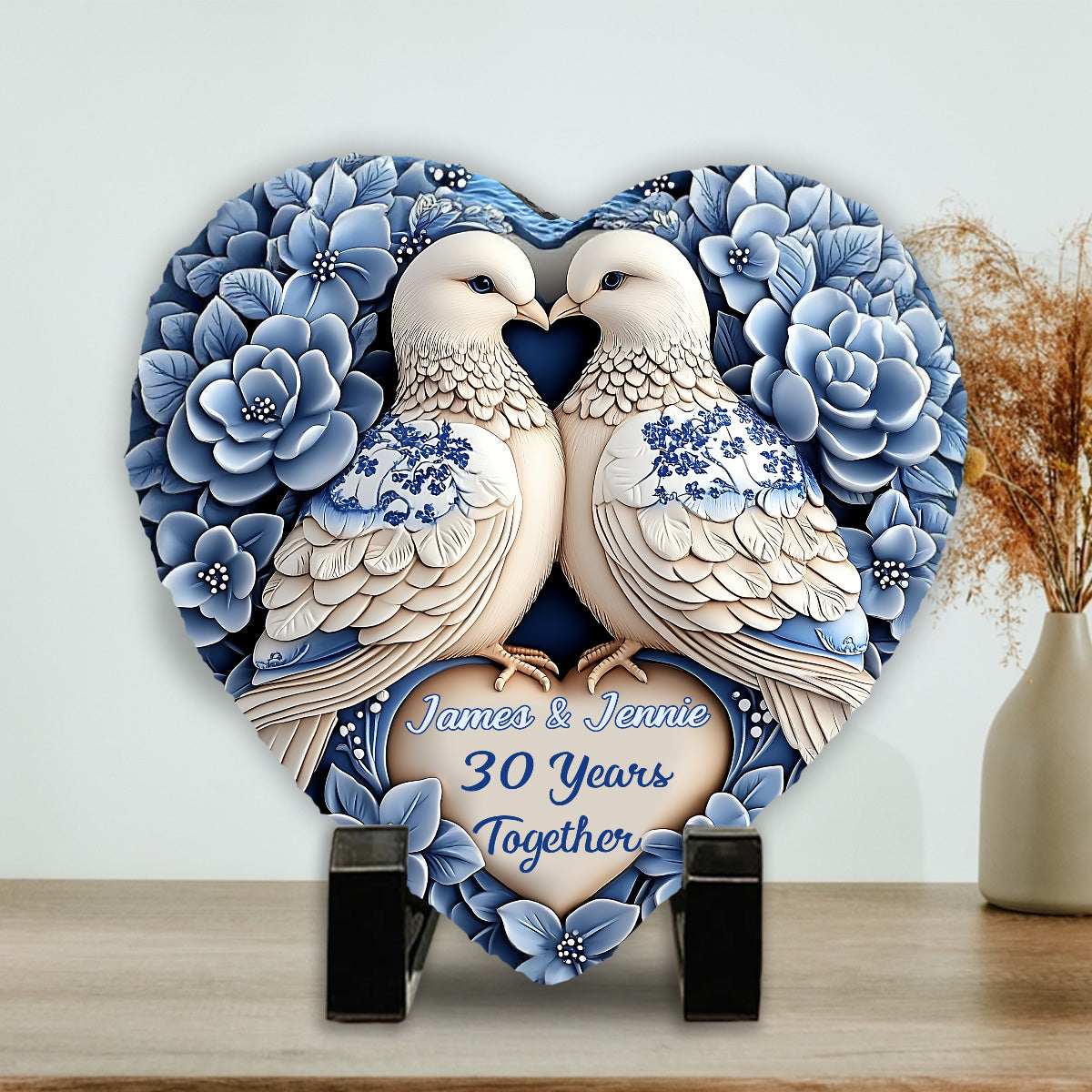 Ich gehöre dir – Personalisierter herzförmiger Stein für Paare