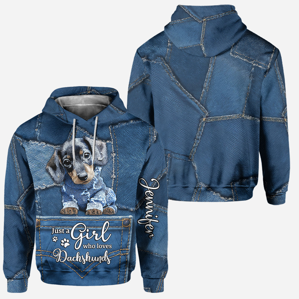 Just A Girl Who Loves Dachshund - Personalized Dachshund Hoodie and Leggings