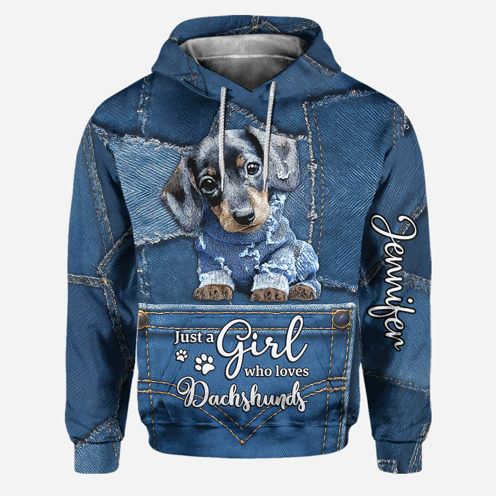 Just A Girl Who Loves Dachshund - Personalized Dachshund Hoodie and Leggings