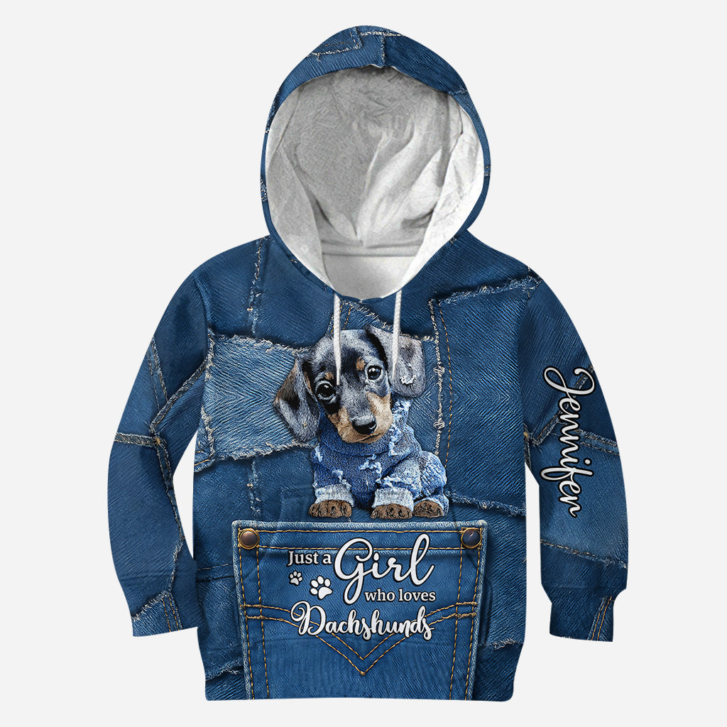 Just A Girl Who Loves Dachshund - Personalized Dachshund Hoodie and Leggings