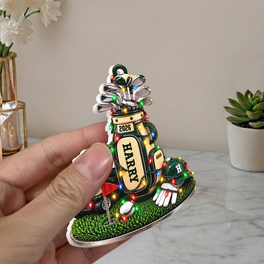 Golfer Dad 2026 - Personalized Golf Premium 3D Ornament