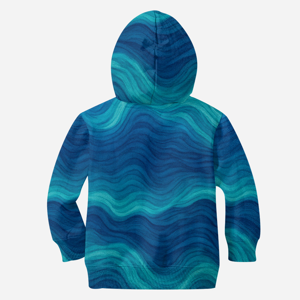 Schildkröte und Welle – Personalisiertes T-Shirt mit Schildkrötenmuster