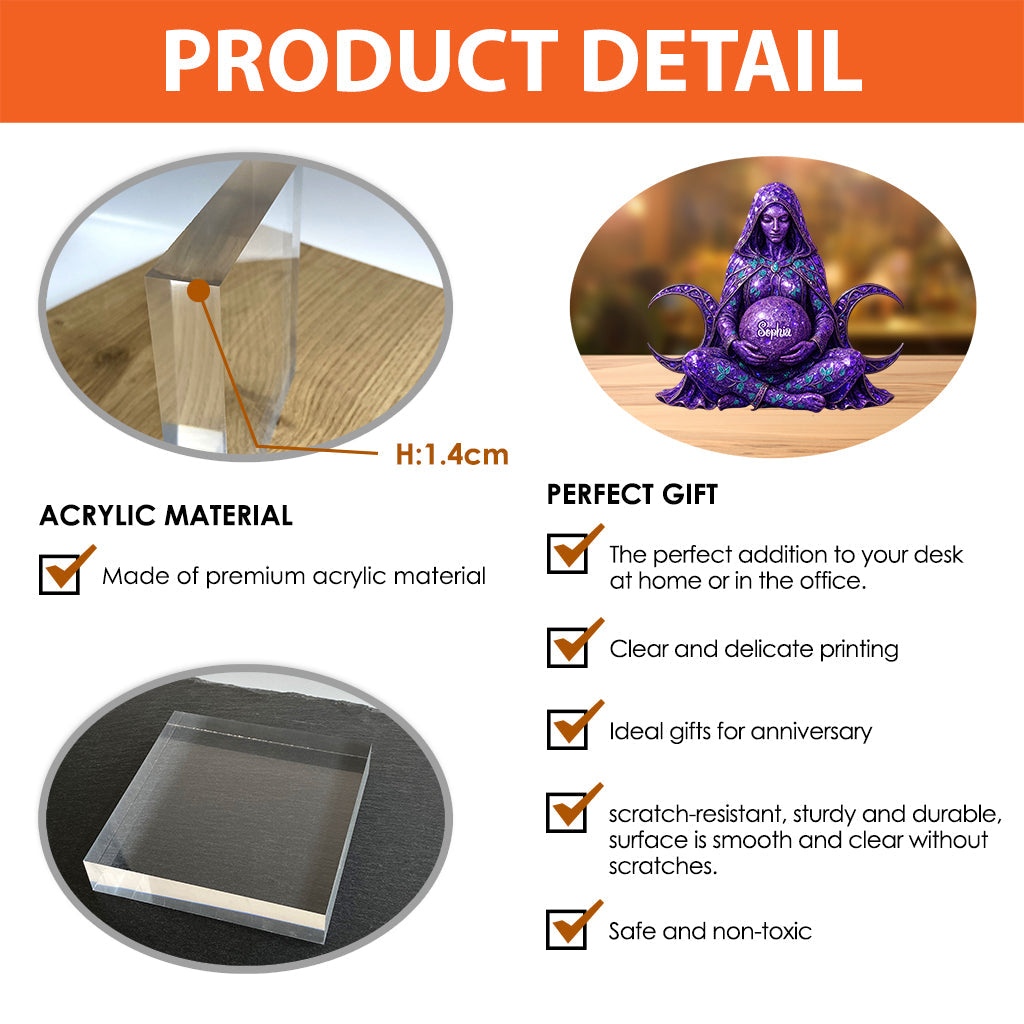 Triple Moon - Personalized Witch Custom Shaped Acrylic Plaque