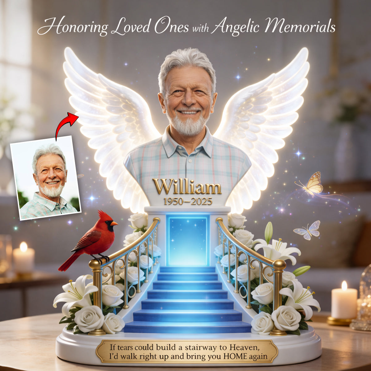 Gedenkgeschenk – Personalisierte Gedenktafel aus Acryl in individueller Form