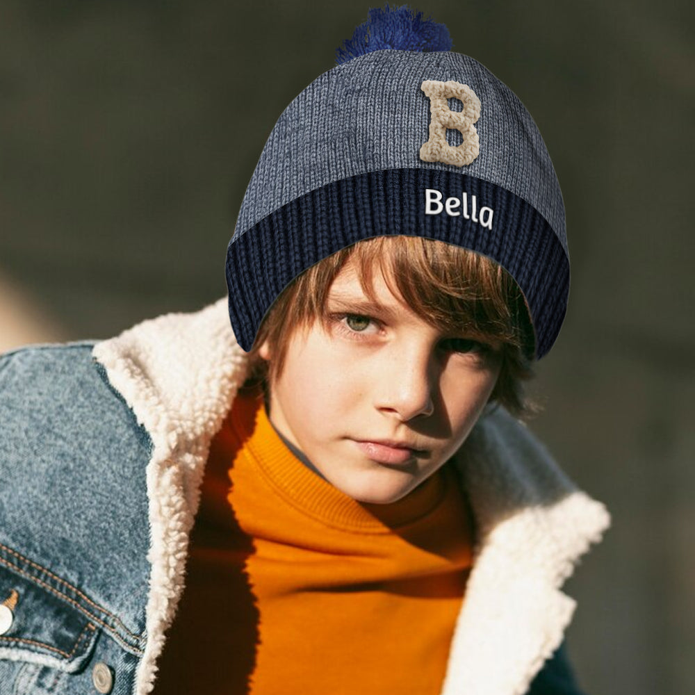 Initials Name Custom Alphabet - Personalized Family Beanie Hat
