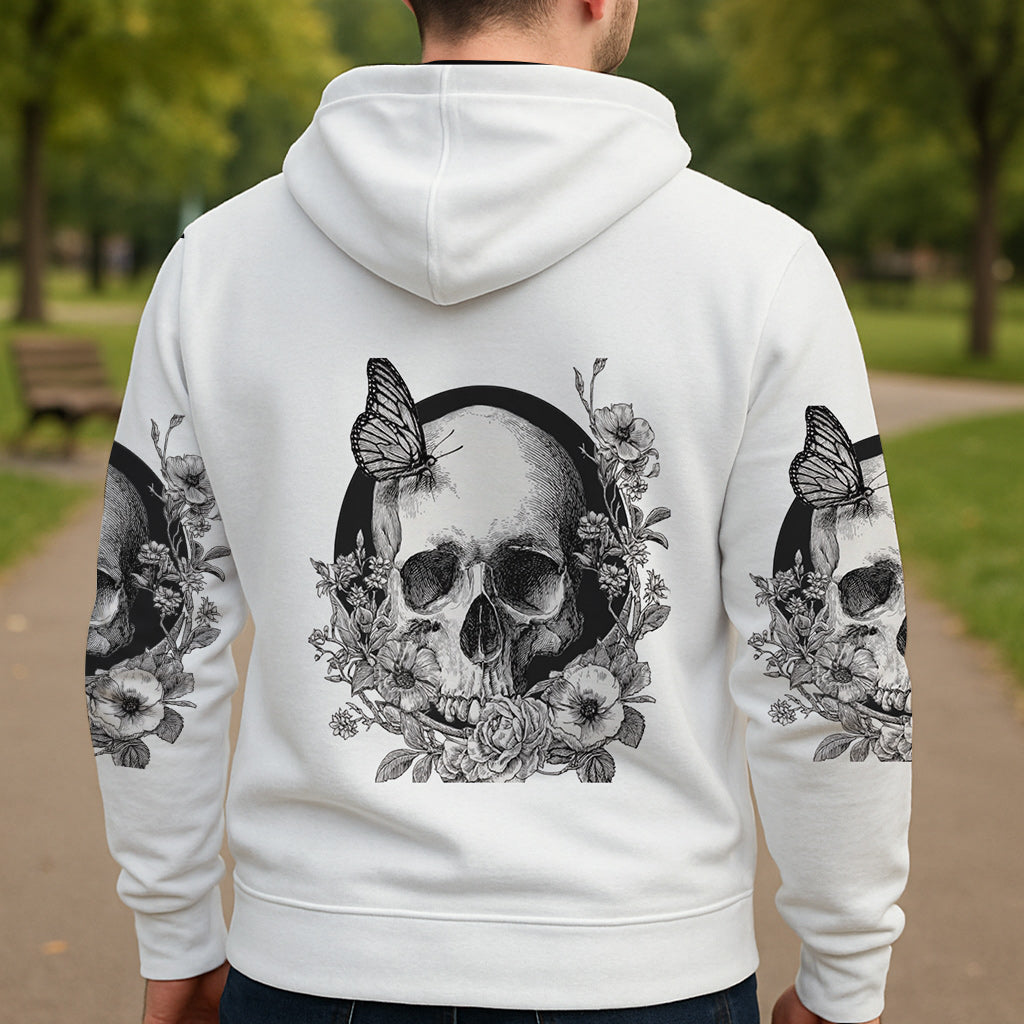Weißer Totenkopf – Personalisiertes Shirt mit Totenkopf-Allover-Print
