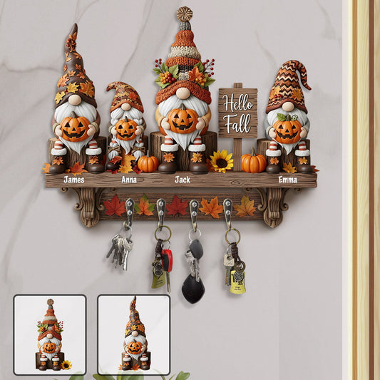 Hallo Herbst – Personalisierter, individuell geformter Schlüsselhalter für die ganze Familie