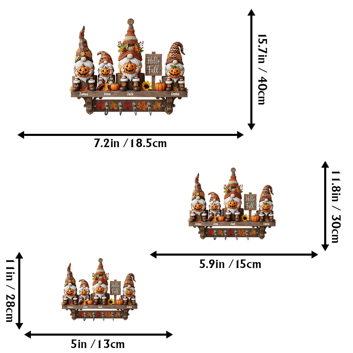 Hallo Herbst – Personalisierter, individuell geformter Schlüsselhalter für die ganze Familie