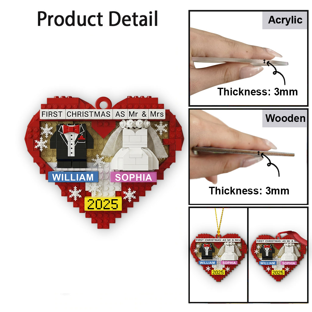 Erstes Weihnachten als Ehepaar – Personalisierter Weihnachtsschmuck für Paare