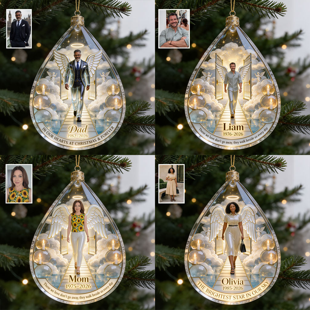 Himmlische Gedenk-Engelsflügel Weihnachten - Personalisierte Gedenkornament