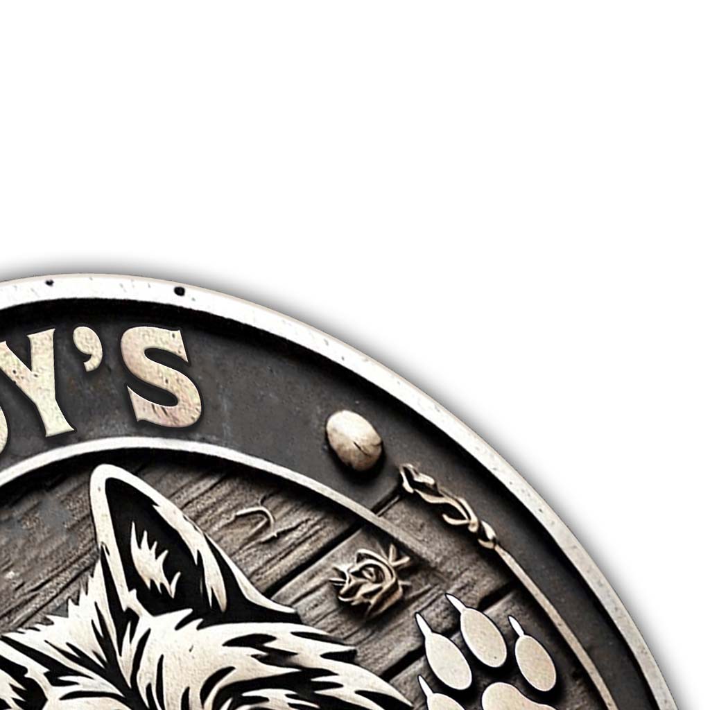 Wolf Pack Gift For Dad, Grandpa, Uncle,... - Personalized Wolf Cut Metal Sign
