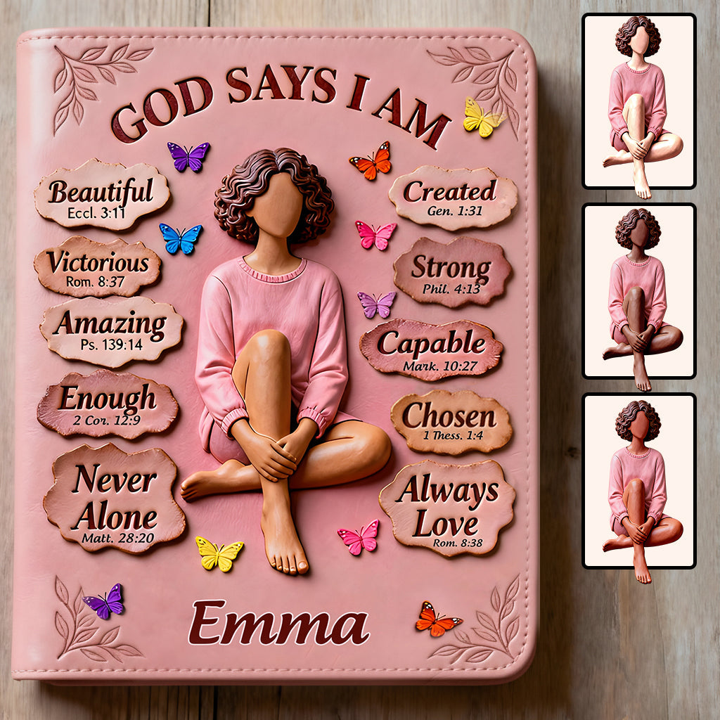 Gott sagt, du bist es – Personalisiertes Lederjournal für Afroamerikaner