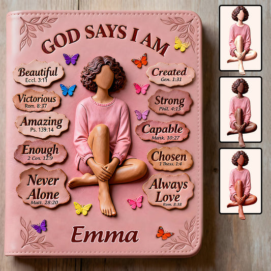 Gott sagt, du bist es – Personalisiertes Lederjournal für Afroamerikaner