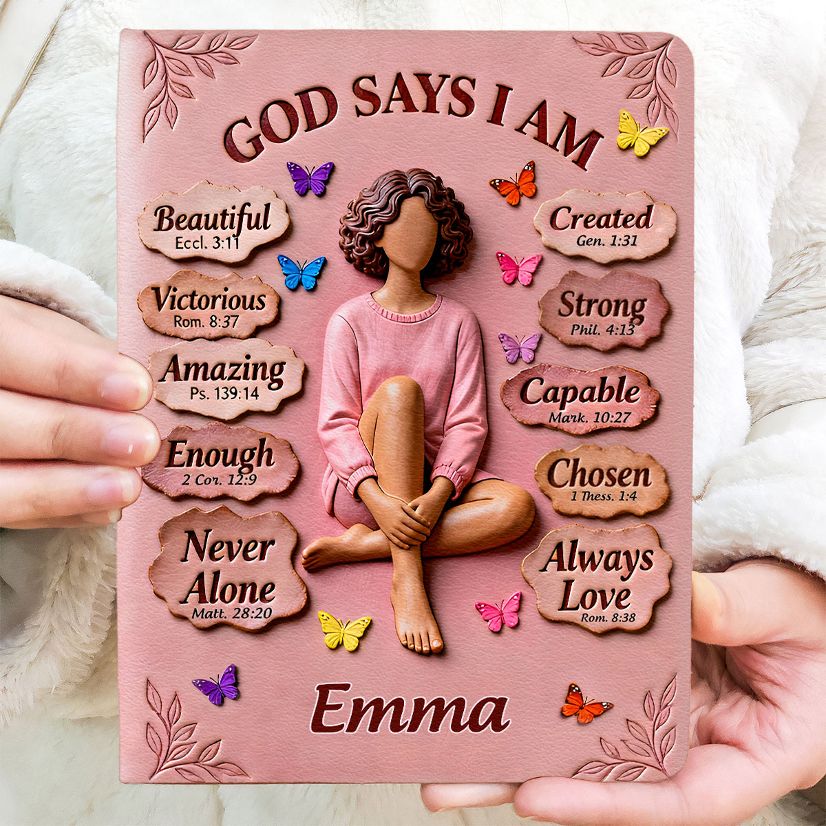 Gott sagt, du bist es – Personalisiertes Lederjournal für Afroamerikaner