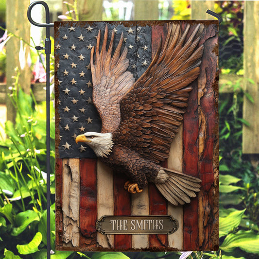 Gott segne Amerika – Personalisierte Gartenflagge zum Unabhängigkeitstag/4. Juli