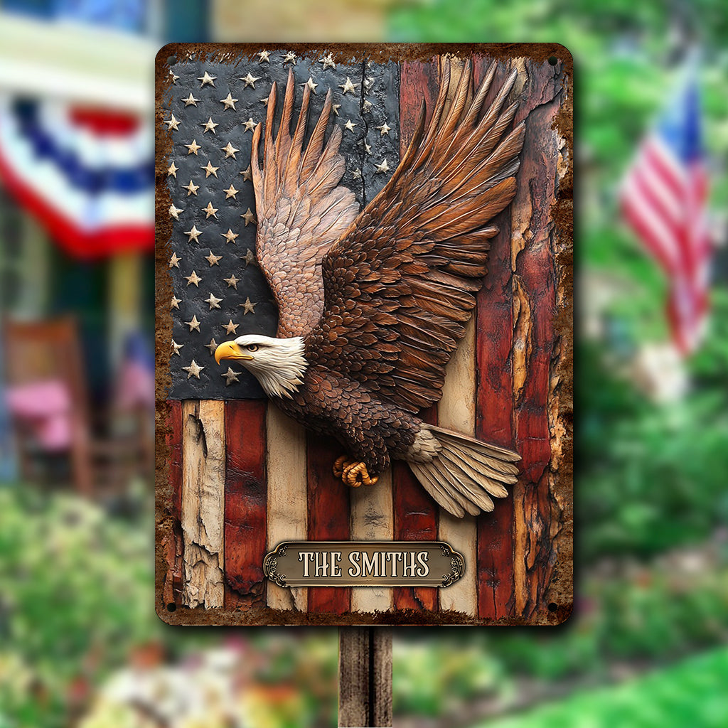 Gott segne Amerika – Personalisiertes rechteckiges Metallschild zum Unabhängigkeitstag/4. Juli